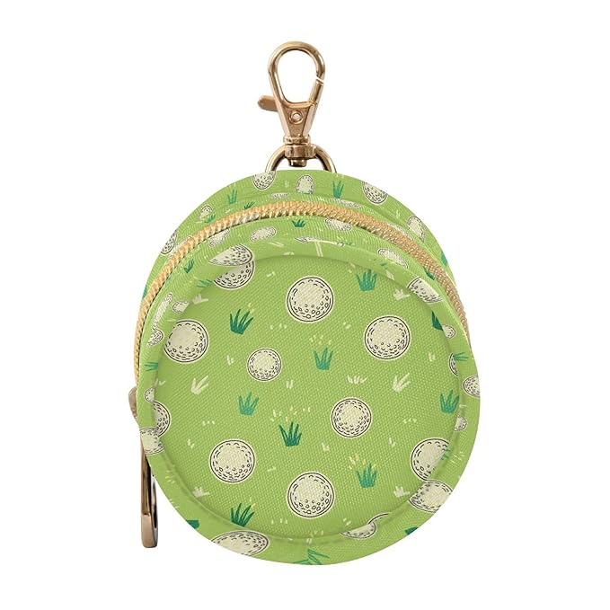 Golf Balls Grass Green Print Pacifier Holder Case for Diaper Bag Portable Travel Pacifier Storage Case with Clip Pacifier Storage Container for Outdoor Purse Baby Girls Boys