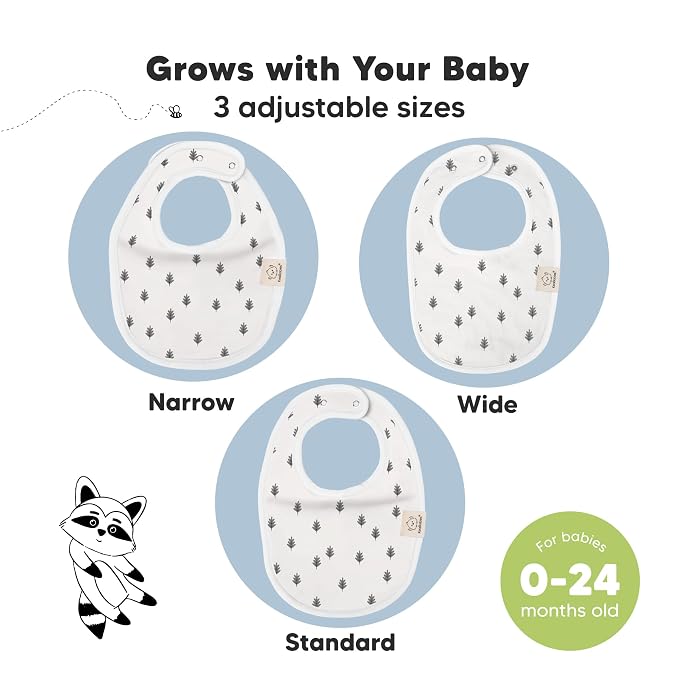 8-Pack Organic Baby Bibs for Boys, Girls - Soft Cotton Drooling and Teething Bibs for Baby Girl & Boy, Extra Absorbent, Easy to Clean & Put On for Toddler, Newborn, Infant 0-24 Months (Nordic)