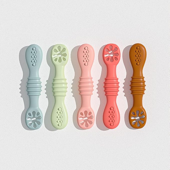 3-Pack Silicone Baby Feeding Spoons – Soft BPA-Free Infant & Toddler Training Spoons for Baby