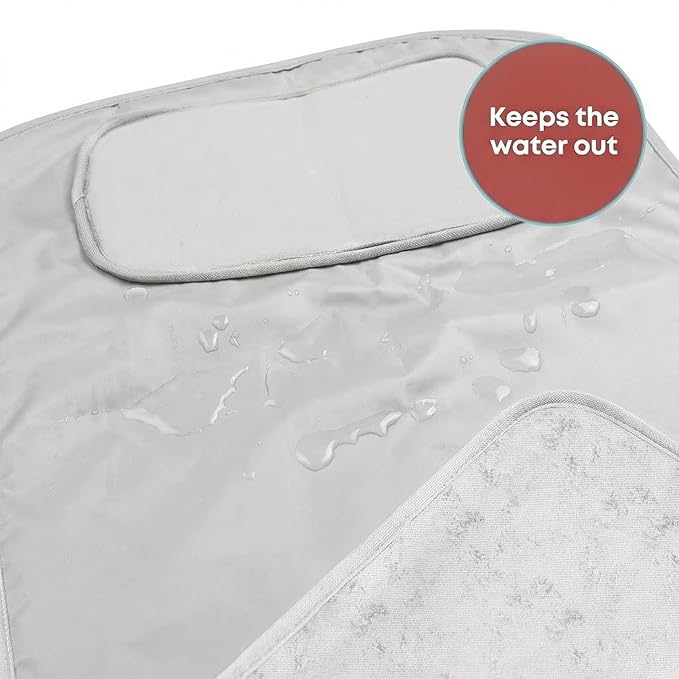 Hamur Home Portable Changing Pad ??Waterproof, Washable & Easy Wipe Clean, Foldable Travel Baby Changing Mat for Diaper Bag, Compact & Lightweight, Must-Have for Newborns (Solid Grey)