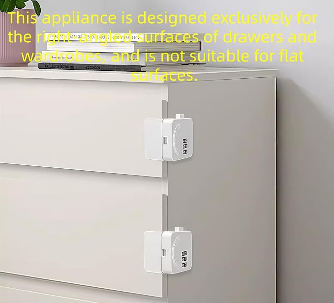Child Safety Lock,Keyless Combination Lock with Adhesive Backing,for Wardrobe Drawers and Right-Angle Surfaces to Prevent Pinching (1 Pack, Right-Angle Style)