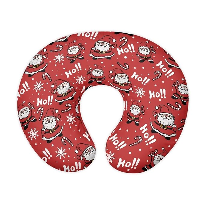 Christmas Santa Claus Candy Breast Feeding Nursing Pillow Cover Slipcover Washable Skin-Friendly Pillowcase Baby Nursing Pillow Support Cover for Girls and Boys