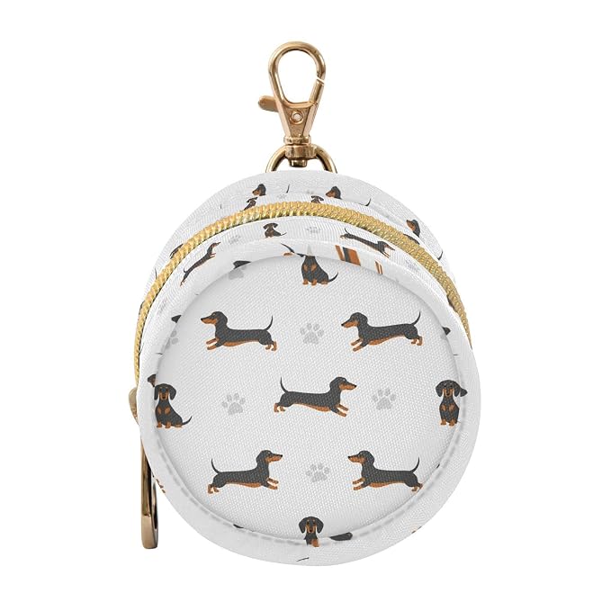 Dachshund Dogs White Print Pacifier Holder Case with Clip Paci Holder Pacifier Storage Case Container Portable for Diaper Bag Newborn Girl Boy Essentials