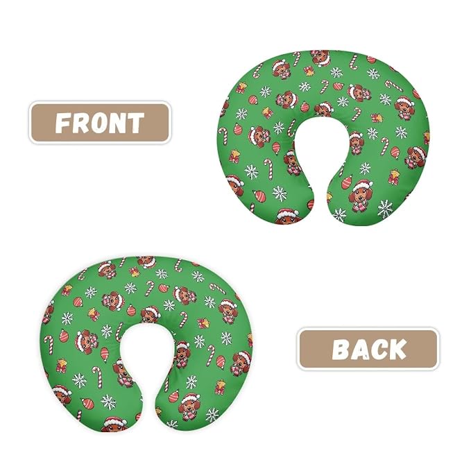 Christmas Dog Candy Breastfeeding Pillow Cover Case for Babies Lightweight Comfortable Nursing Pillow Support Cover with Hidden Zipper for Home Living Room Bedroom Decor
