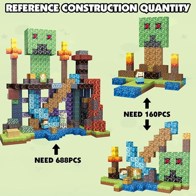 AIDYVOI 160PCS Magnetic Blocks Building Toys, 3D Magnetic Building Block Set for Kids Ages 3+, 1 Inch STEM Educational Magnet Cube Sensory Construction Toys, Christmas Birthday Gifts for Boys Girls