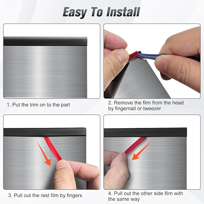 Edge Trim, 1/8" (3mm) Rubber Edge Trim, Flexible Self Adhesive U Channel Edge Protector for Glass, Mirror, Plywood, Steel Panel Sharp Edges, U Shaped Peel and Stick Trim, Black Color, 20Ft