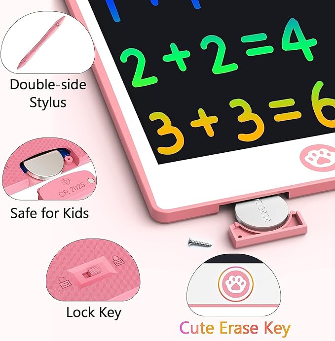 Hockvill LCD Writing Tablet for Kids 8.8 Inch, Toys for Girls Boys Drawing Pad for 3 4 5 6 7 Year Old Kids Toys, Children Christmas Birthday Gift for Kids Toddler Doodle Board Travel Essentials