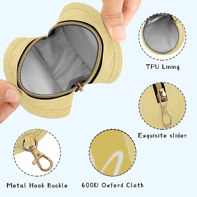 Custom Beige Pacifier Holder Case for Diaper Bag Personalized Portable Travel Pacifier Storage Case with Clip Newborn Baby Pouch for Baby Boys Girls Purse Outdoor