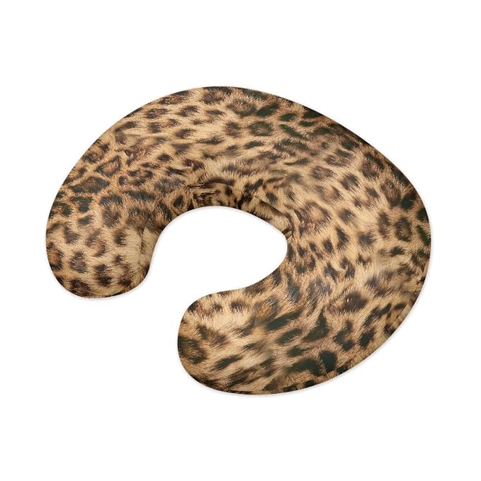 Leopard Print Brown Breast Feeding Pillow Covers with Hidden Zipper Stain Resistant Skin-Friendly Cover for Boys Girls Newborn Nursing Pillow Case for Home Sofa Decor
