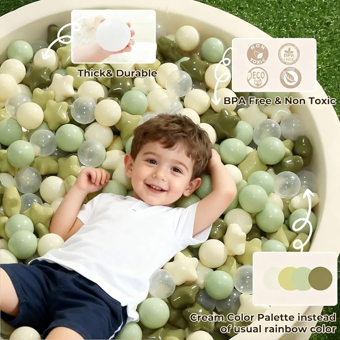 TRENDPLAY Star Ball Pit Balls 50 100 200 500 for Toddlers - Ball Pit Ball Shapes for Boys Girls Fun, Birthday Party, Christmas Decoration