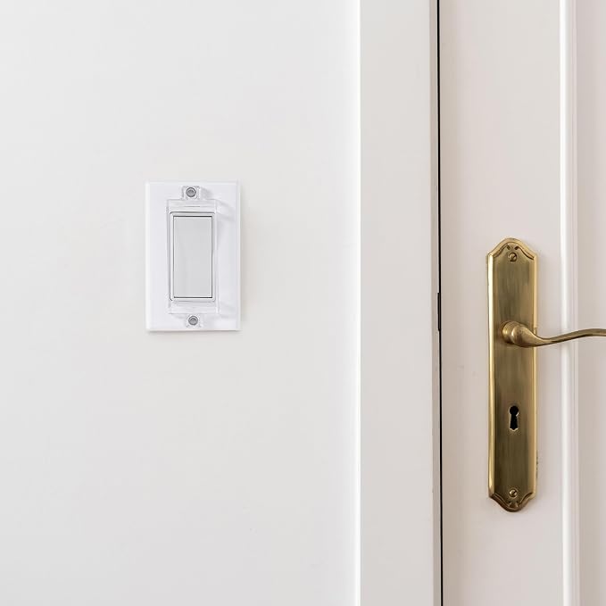 Bates- Magnetic Light Switch Guard, 8 Pack, Clear, Child Proof Light Switch Cover Child Proof