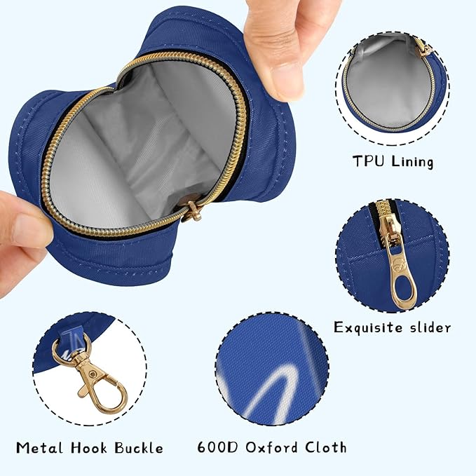 Custom Navy Blue Pacifier Holder Case for Diaper Bag Personalized Portable Travel Pacifier Storage Case with Clip Newborn Baby Pouch for Baby Boys Girls Purse Outdoor