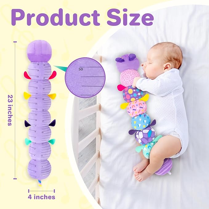 KMUYSL Baby Toys 0-6 6-12 Months, Sensory Music Animal Stuffed Toy for 0 1 2 3 4 5 6+ Months, Plush Toy with Crinkle and Rattles for Infant Newborn, Tummy Time Toys Gifts for 0-3-6-12 Month