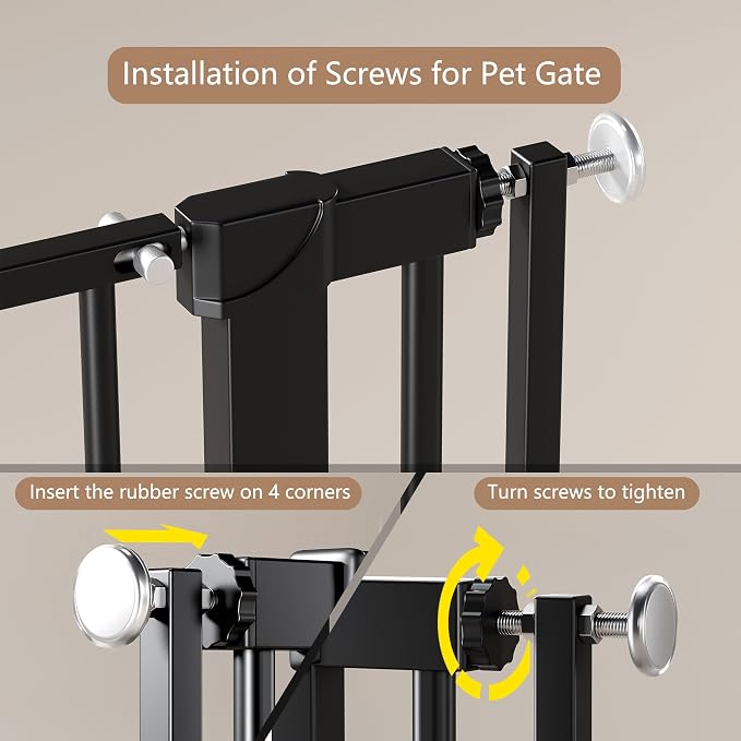 55.1" Extra Tall Cat Gate for Stairs, 26.1-29.7" Wide（66.5-75.5cm） Auto Close Cat Gate Indoor for Doorway/Hallways/Kitchen, No Drilling High Pressure Mounted, 1.37" Narrow Bar Spacing, Black