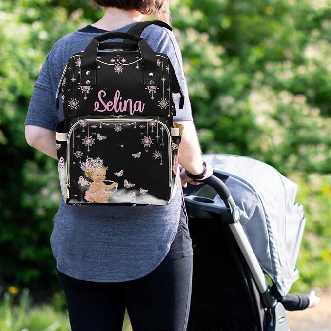 D-Story Custom Backpack For Girls With Name Durable Multifunction For Baby Boy Mom Cute Adjustable Shoulder Straps