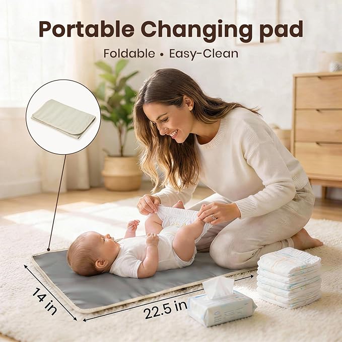 miss fong Small Diaper Bag - Baby Diaper Bag Backpack Checkered Diaper Bag with Changing Pad Baby Backpack for Travel Daycare Mommy Diaper Backpack for Mom & Dad-White&Beige