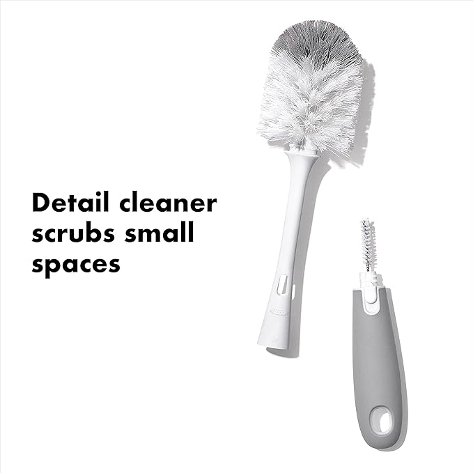 OXO Tot Bottle Brush with Nipple Cleaner and Stand ??Gray, 2-Pack