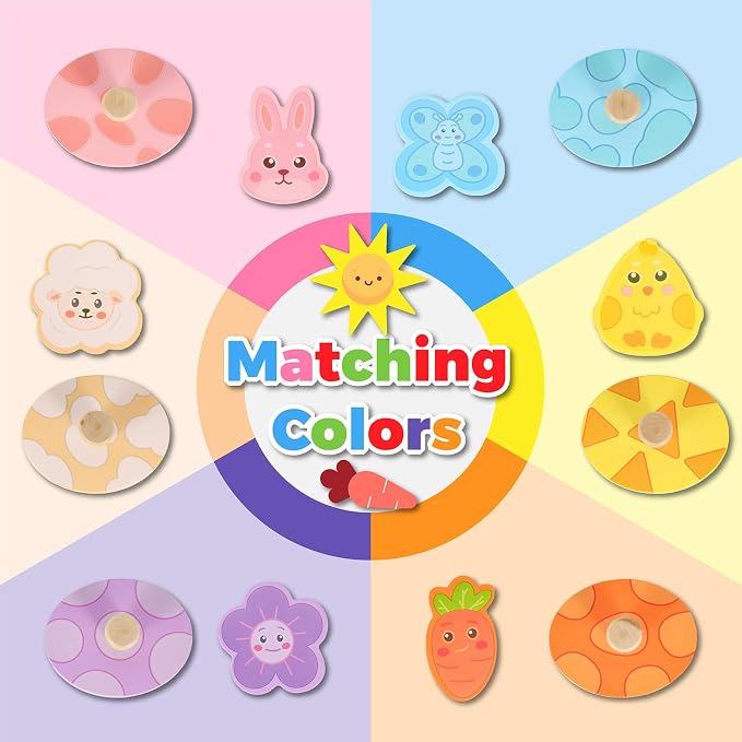 Wooden Puzzles for Toddlers 1-3, Dinosaur Egg Color Matching Puzzle, Montessori Toys for Boys Girls 1 2 3 Year Old, Preschool Learning Activity Toy