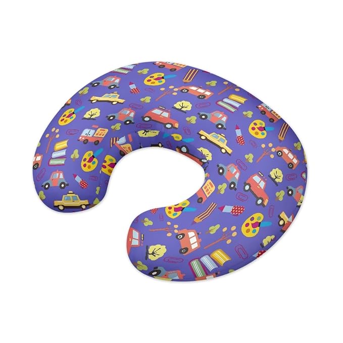 Nursing Pillowcase with Car & Tool Pattern with Hidden Zip Washable Soft and Gentle on Baby's Skin Suitable for Newborns Breastfeeding and Easy to Use and Clean