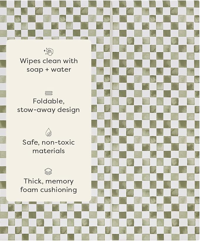 House of Noa Tumbling Baby Play Mat for Floor ??Foldable Foam Playmat for Babies & Kids, Non-Toxic Wipeable Baby Mat