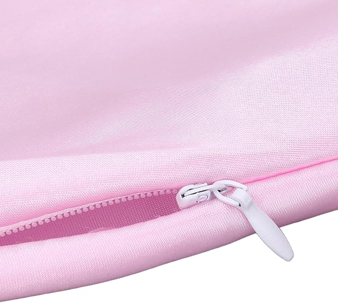 Soft Satin Nursing Pillow Cover, Skin Friendly, Washable, Breathable, Breastfeeding Pillow Slipcover Compatible for Feeding and Newborn Care (Pink)