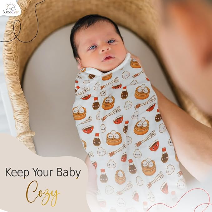 Muslin Swaddle Blanket for Unisex, Soft Breathable and Skin-Friendly Baby Swaddles for Boys & Girls, Newborn Receiving Blanket, Boba Blankets Babies, Large 42 x 47 inches