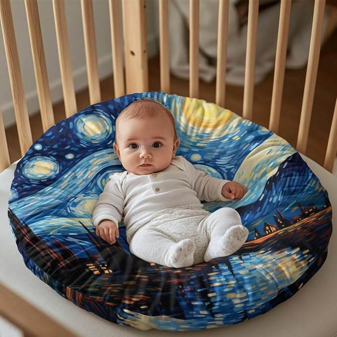 Starry Night Nursing Pillow Cover Neutral Breastfeeding Pillow Cover Fits 22.6in*24in Nursing Pillow for Baby Boy Girl Neutral Baby Nursing Pillow Cover Feeding Pillow Cover