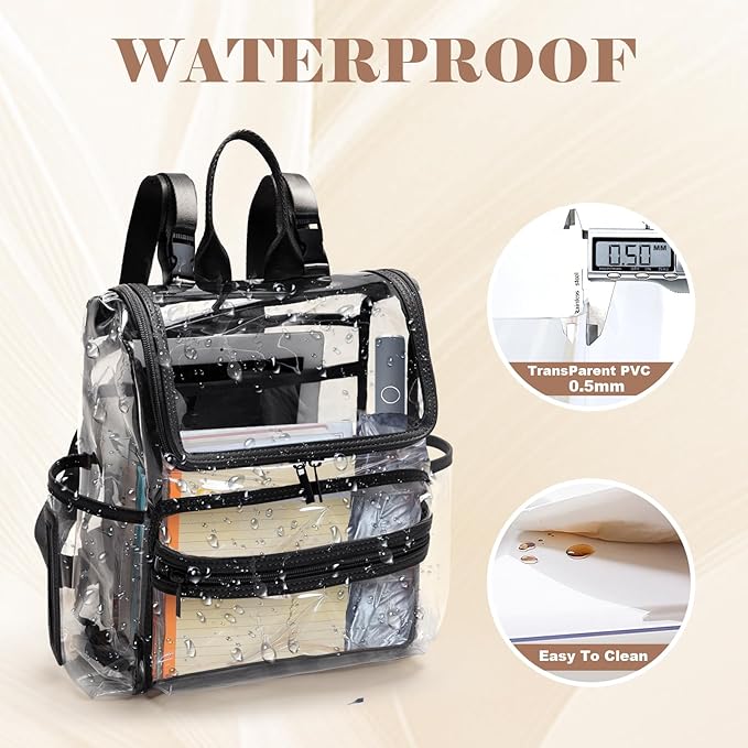 MOMINSIDE Diaper Bag Backpack Small Diaper Bag,Mini Diaper Bag, Clear Bag for Stadium Events Small Clear Bag 12x6x12 for Girls Boys Moms Dads Adult Concert Sports Bag