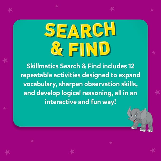 Skillmatics Search and Find Educational Game - Reusable Preschool Learning Activities, Perfect for Toddlers & Kids Who Love Toys, Art & Crafts, Builds Vocabulary, Gifts for Ages 3, 4, 5, 6