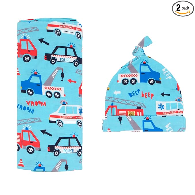 Little Sleepies Swaddle & Hat Set, Baby Swaddles Newborns, Soft Viscose from Bamboo Swaddle Blanket Wrap (to The Rescue)