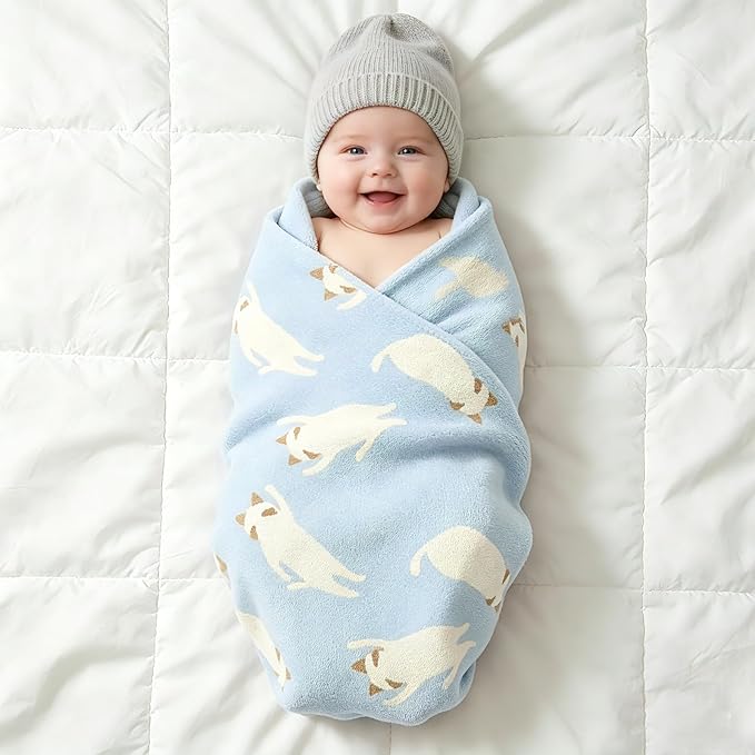 Receiving Baby Blanket,100% Luxury Cotton Knit Baby Blanket,Lightweight Cozy Neutral Swaddling Blanket for Newborns,Boys & Girls,Infant and Toddler