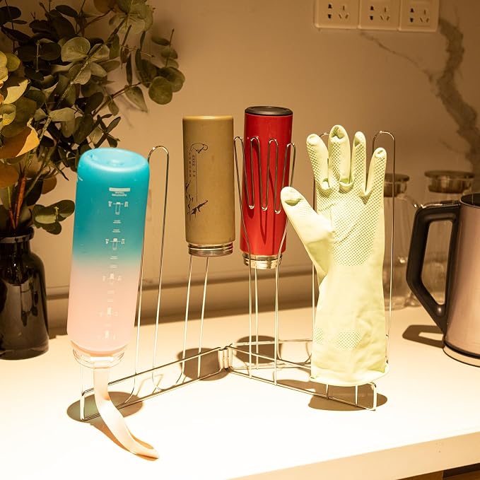 Kitchen Glove Holder, Dishwasher Gloves Holder, Reusable Storage Bags Rack,Water Bottle Drying Rack for Baby Bottles, Sports Bottles Mugs