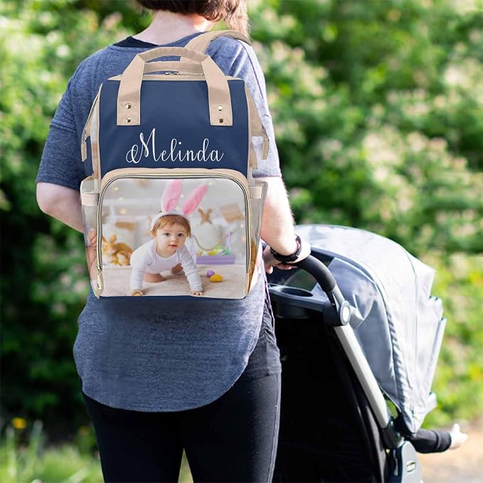 M YESCUSTOM Custom Baby Diaper Backpack Large Diaper Bag with Insulated Pockets Mommy Bags Boys Girl Unisex Multifunction Travel Baby Newborn Gift