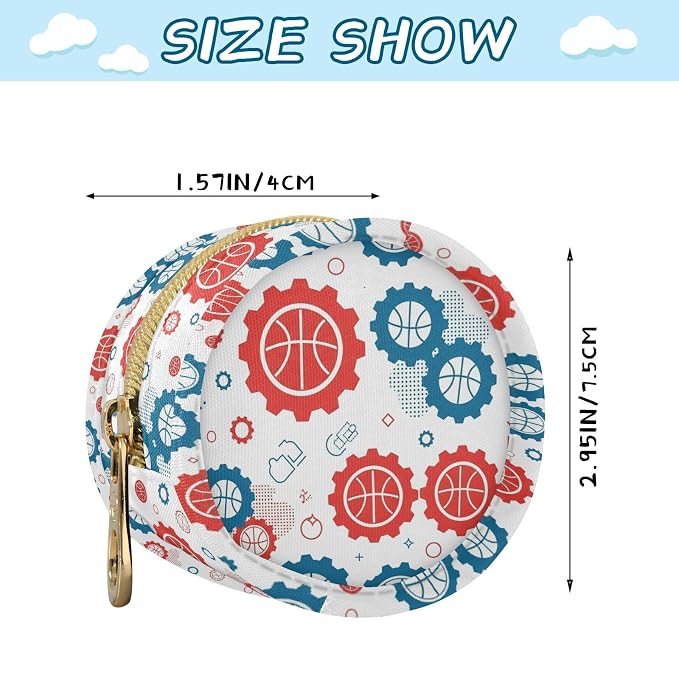 Basketballs Gears White Print Pacifier Holder Case for Diaper Bag Portable Travel Pacifier Storage Case with Clip Newborn Baby Pouch for Baby Boys Girls Outdoor Purse