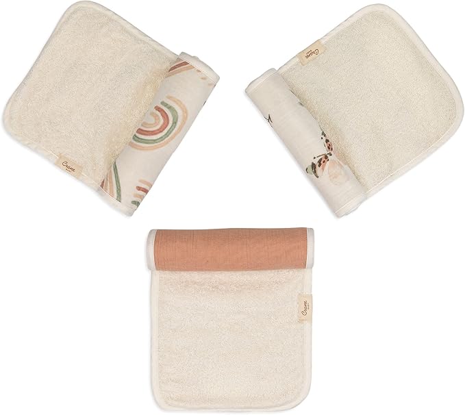 Crane Baby Muslin Baby Burp Cloths, Lightweight Absorbent Burp Cloth, Rainbow/Butterfly, Set of 3, 7” x 20”, Newborn Baby Essentials, Burp Cloths Baby Boy, Burp Cloths Baby Girl, Newborn Essentials
