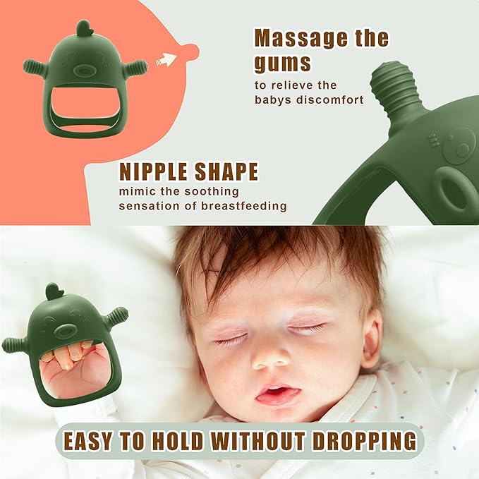 3-in-1 Baby Food & Fruit Feeder Set ??Breastmilk Popsicle Mold with Freezer Tray, Teething Relief Toy, BPA Free Infant Silicone Feeding Combo, 3 Bonus Sizes (S/M/L) Sacs (Olive Green)