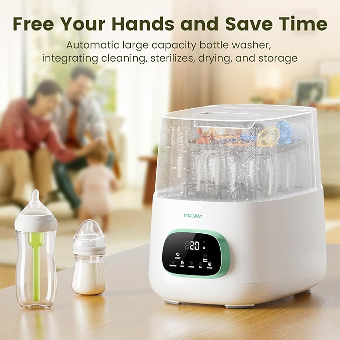 Upgraded Bottle Washer Pro, All-in-One Baby Bottle Washer and Sterilizer & Dryer, Cleaning Machine for Bottles, Pump Parts & Baby Essentials, Effortless Care, Replaces Hand Washing