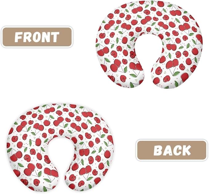 Cherry Feeding Pillow Cover Breastfeeding Pillow Covers for Breastfeeding Mom Soft Nursing Pillow Case Skin-Friendly U-Shaped Hidden Zipper Design