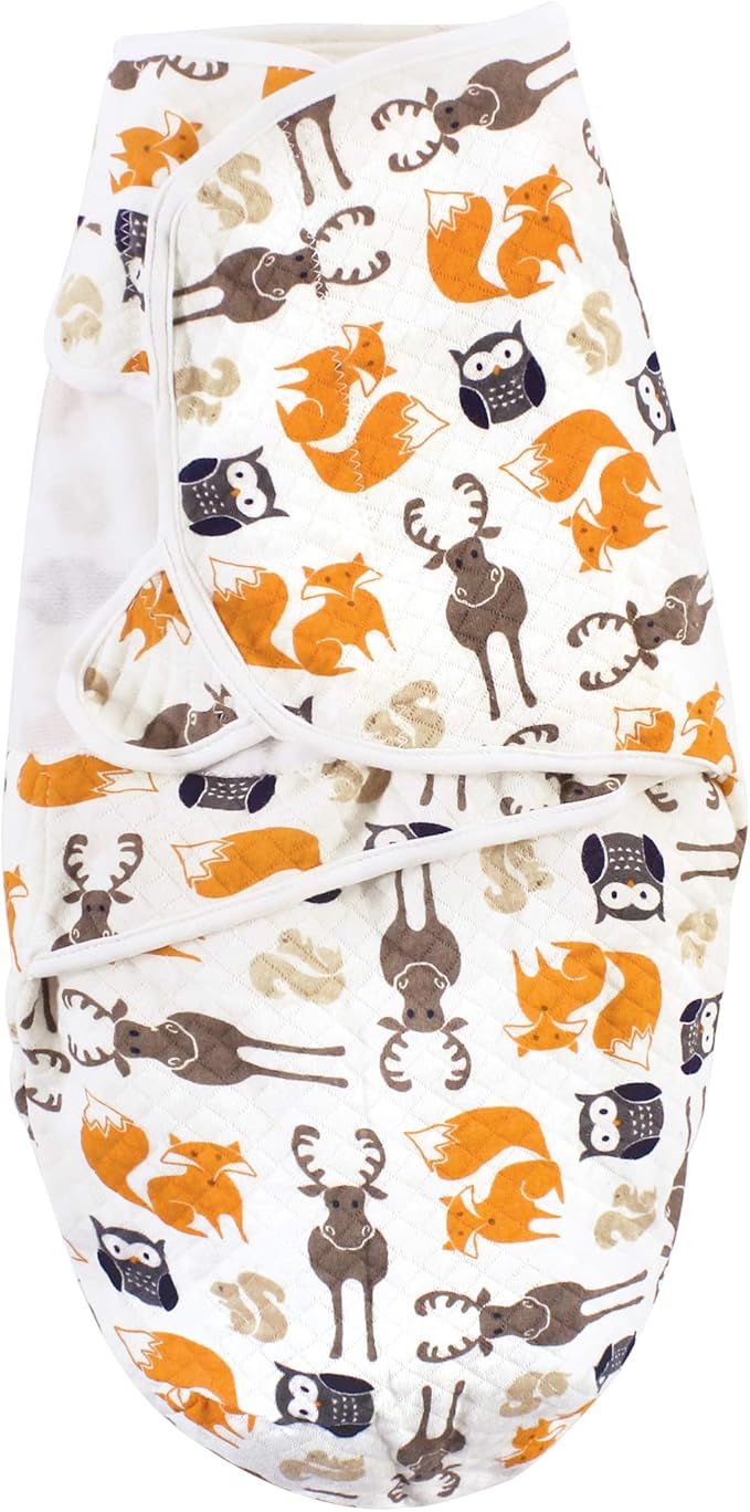 Hudson Baby Unisex Baby Quilted Cotton Swaddle Wrap 3pk, Boy Forest, 0-3 Months
