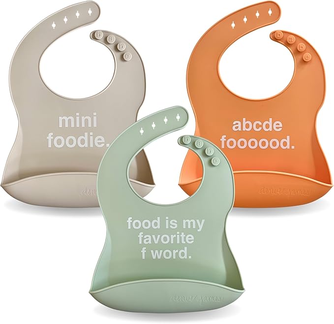 Denver James Silicone Feeding Bibs | Dishwasher Safe. Waterproof. Adjustable.