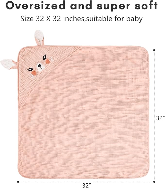 Konssy Muslin Hooded Baby Towels