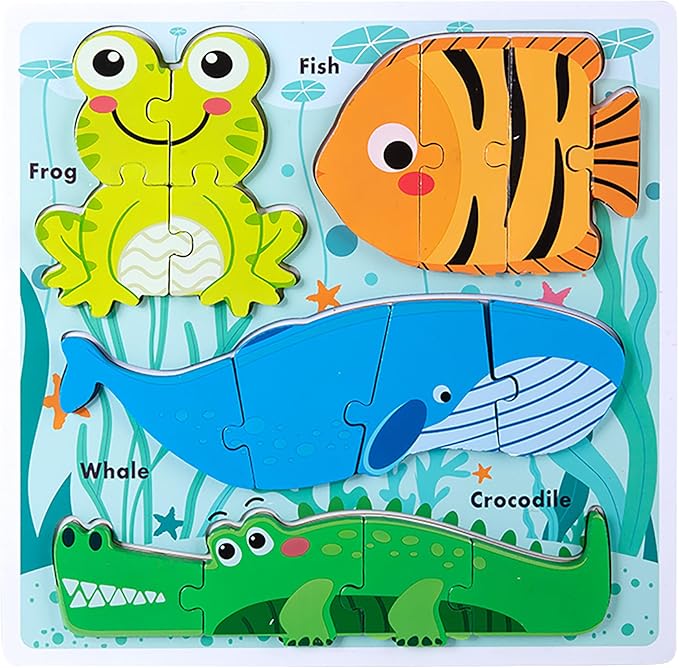 Montessori Wooden Toddler Puzzles, Educational Gift Jigsaw Puzzle for Toddlers 1-3 Year Old,Learning Toys for Ages 2-4 Boys Girls Kids