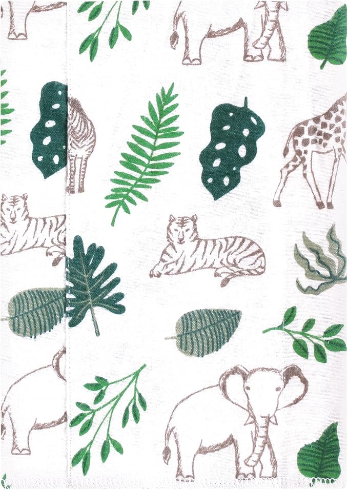 Luvable Friends Hudson Baby Flannel Burp Cloths 7pk, Jungle Green