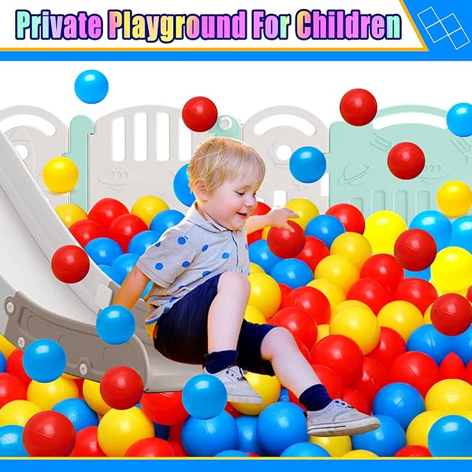 Vanland Ball Pit Balls for Baby and Toddler Phthalate Free BPA Free Crush Proof Plastic - Multicolored Pit Balls in Reusable Play Toys for Kids with Storage Bag