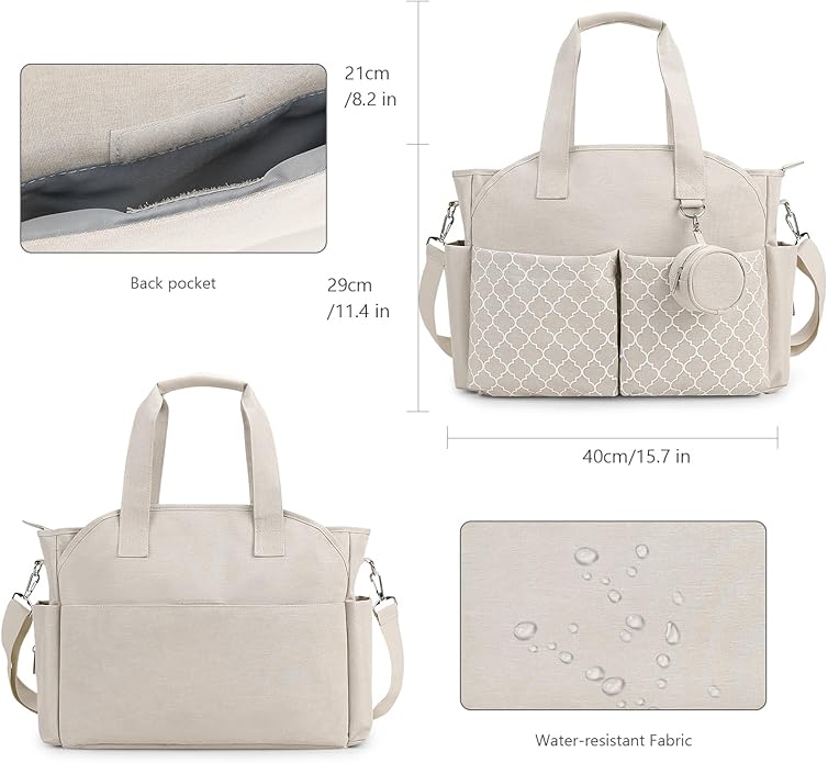 Lmbabter Diaper Bag Tote with Changing Station Upgrade Multi-Function Baby Bag with Adjustable Shoulder Strap
