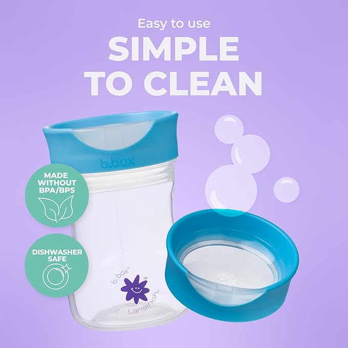 Lansinoh b.box Toddler Training Cup (Ages 12+ Months) | Free-Flow Transition Cup for Toddlers Learning to Drink | BPA-Free, Dishwasher Safe | 8 oz | Cherry Blossom