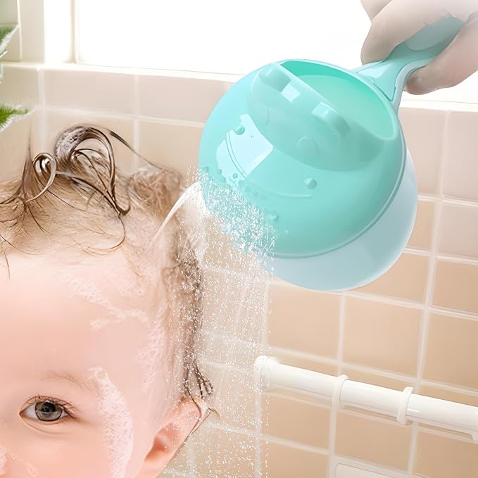 Tiny Tot Bath Rinse Cup - Child Shampoo Pourer, Cartoon Water Bucket for Hair Washing, Gentle Shower Accessory with Safety Grip, Bathroom Tool, Fun Bathing Aid for Daily Bathtub and Kids Bath Time
