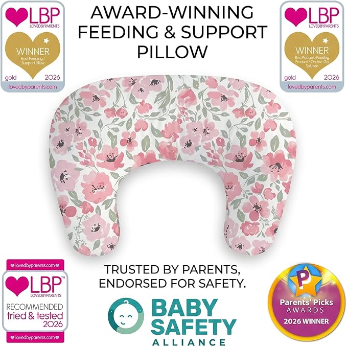 Little Grape Land U-Shaped Nursing Pillow with Washable Cover,Daliah | Ergonomic U-shaped breastfeeding support pillow for mom and baby, featuring a soft, breathable and washable cover.