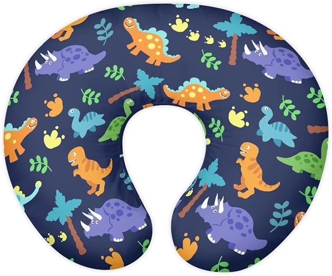 Dinosaur Nursing Pillow and Positioner Detachable Original Breastfeeding Newborn Nursing Pillow Case Soft Head Support Protector Cushion Essentials with Hidden Zipper