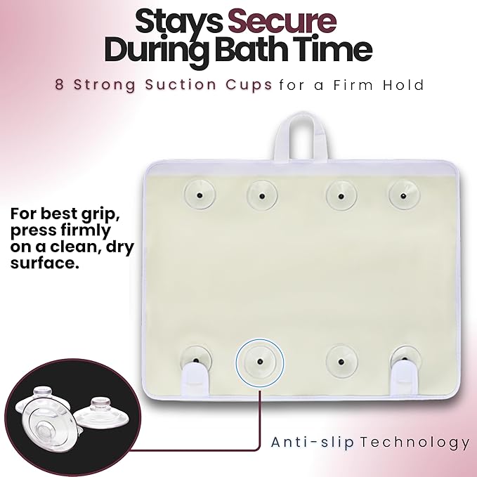 Bath Kneeler ?? Suction Cups & 1.5" Padding.Certified Non Toxic Bath Kneeling Pad for Bath Tub & 5 Bath Toy Organizer. Fast Dry Baby Bath Kneeler and Elbow Rest Pad Set by Supa Ant-Bordeaux